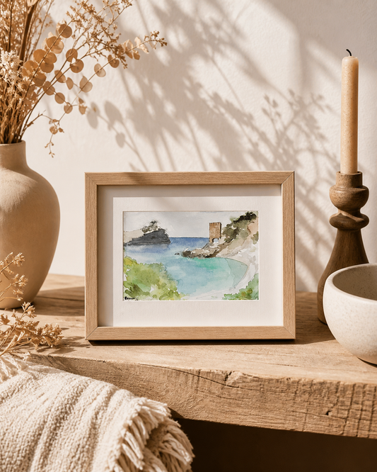 Aquarelle IMPRESSION : Calanques - Erevine