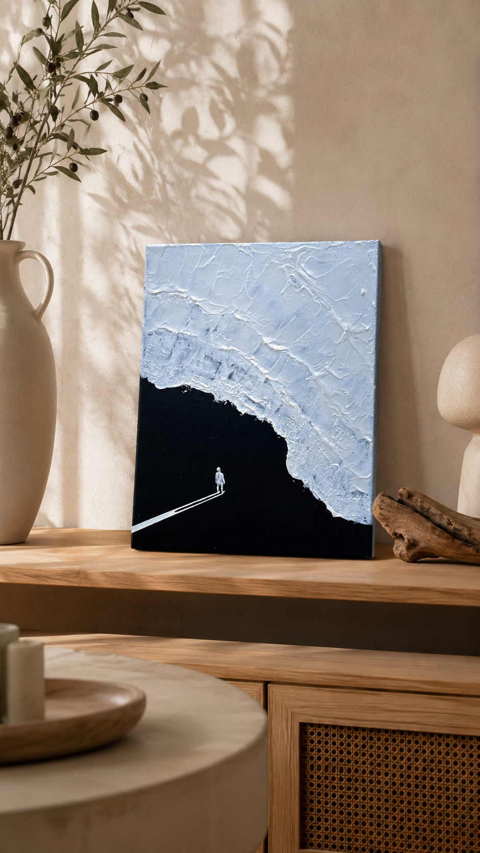 Acrylique texturée sur toile - You look lonely