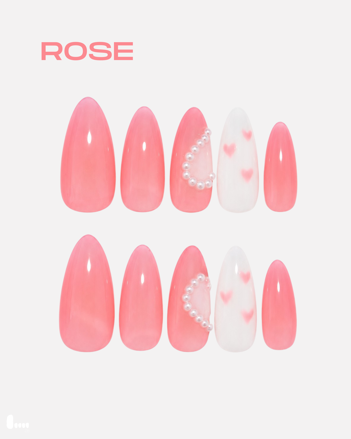 Press-on nails - Matching hearts