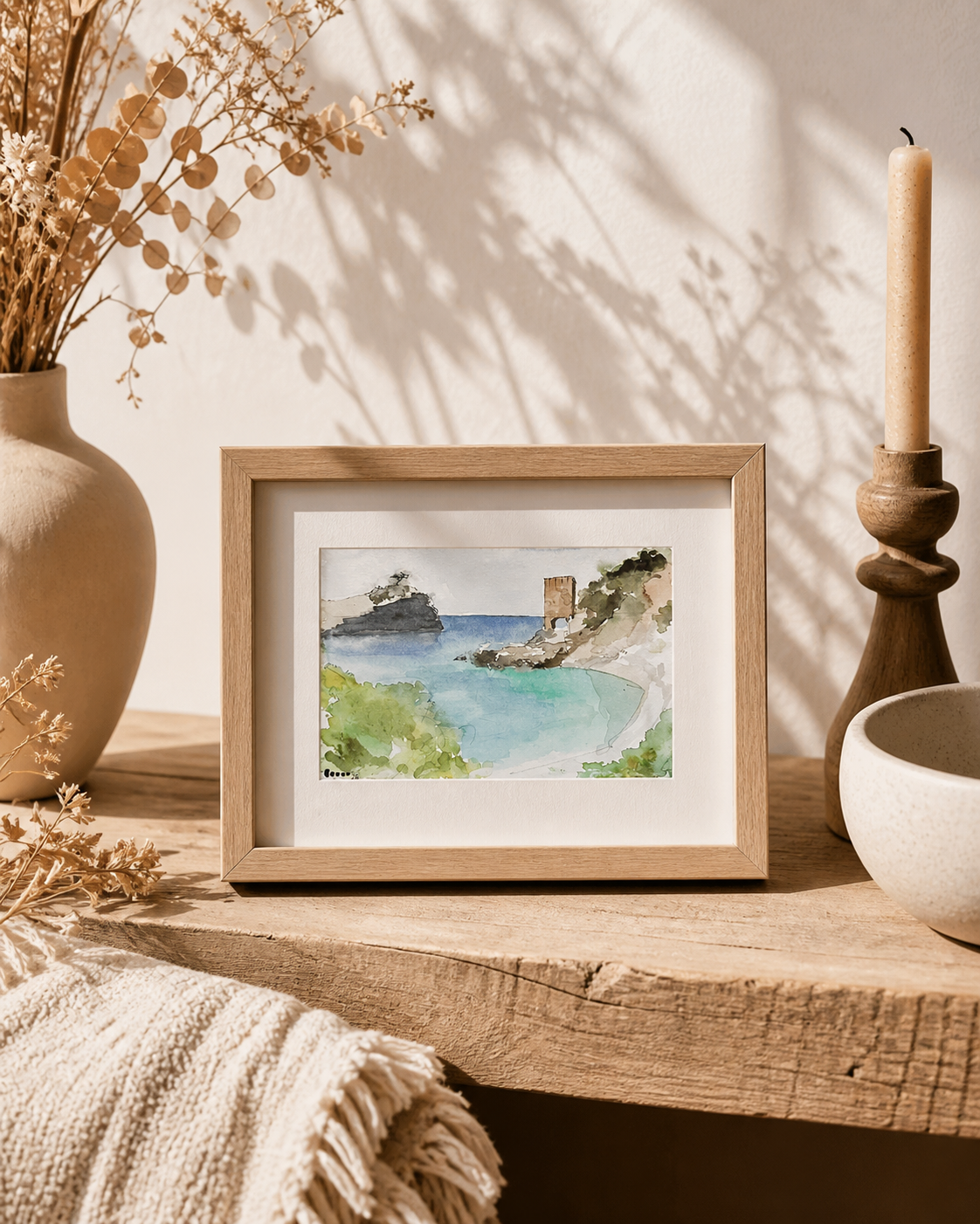 Aquarelle IMPRESSION : Calanques - Erevine