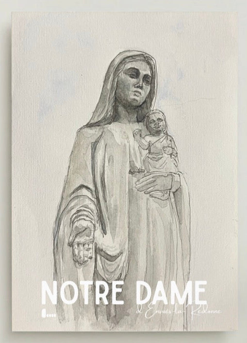 Aquarelle IMPRESSION CARTE POSTALE - Notre Dame d’Ensuès-la-Redonne