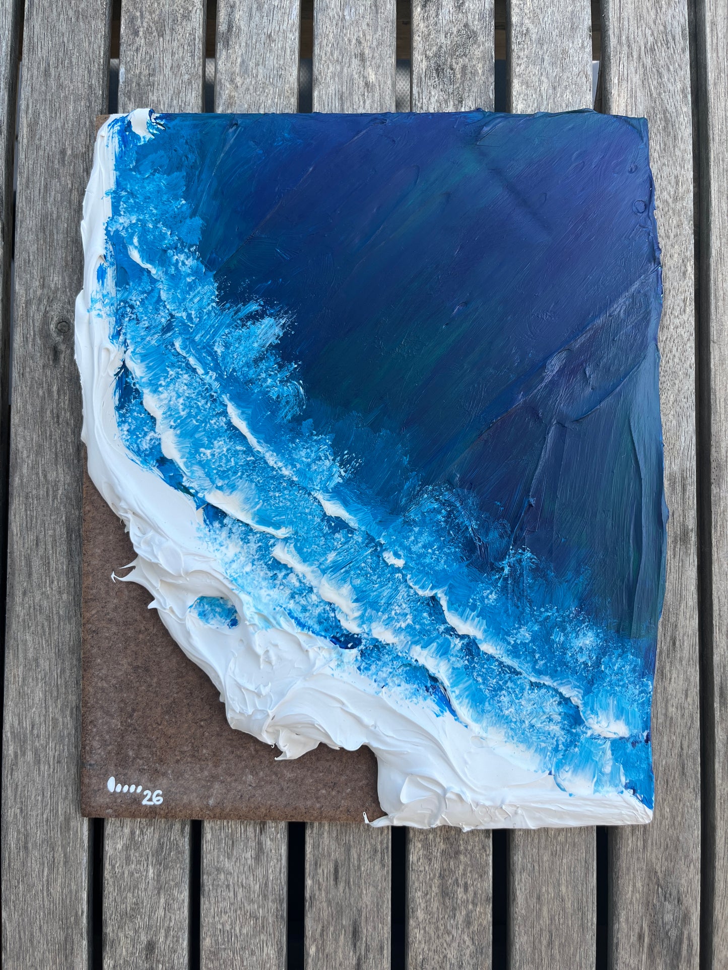 Minimalist Interior Design: Textured Waves - Textured Acrylic on Wood