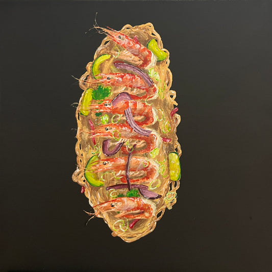 Décoration peinture acrylique sur toile - Crevettes