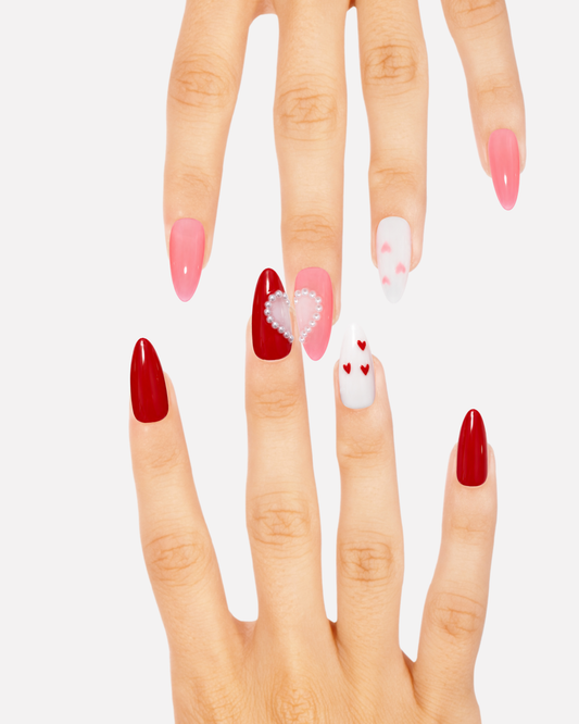 Press-on nails - Matching hearts